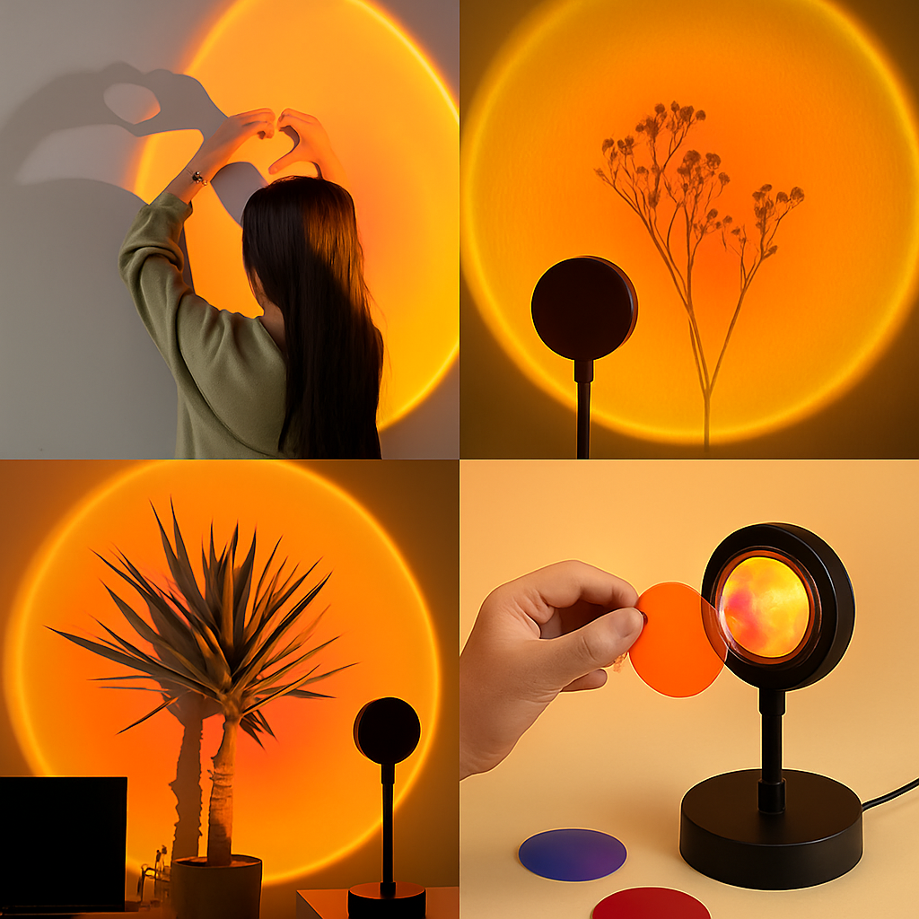 LED Sunset Lamp Projector – 16 Colors with Remote | Mood & Photography Lighting
