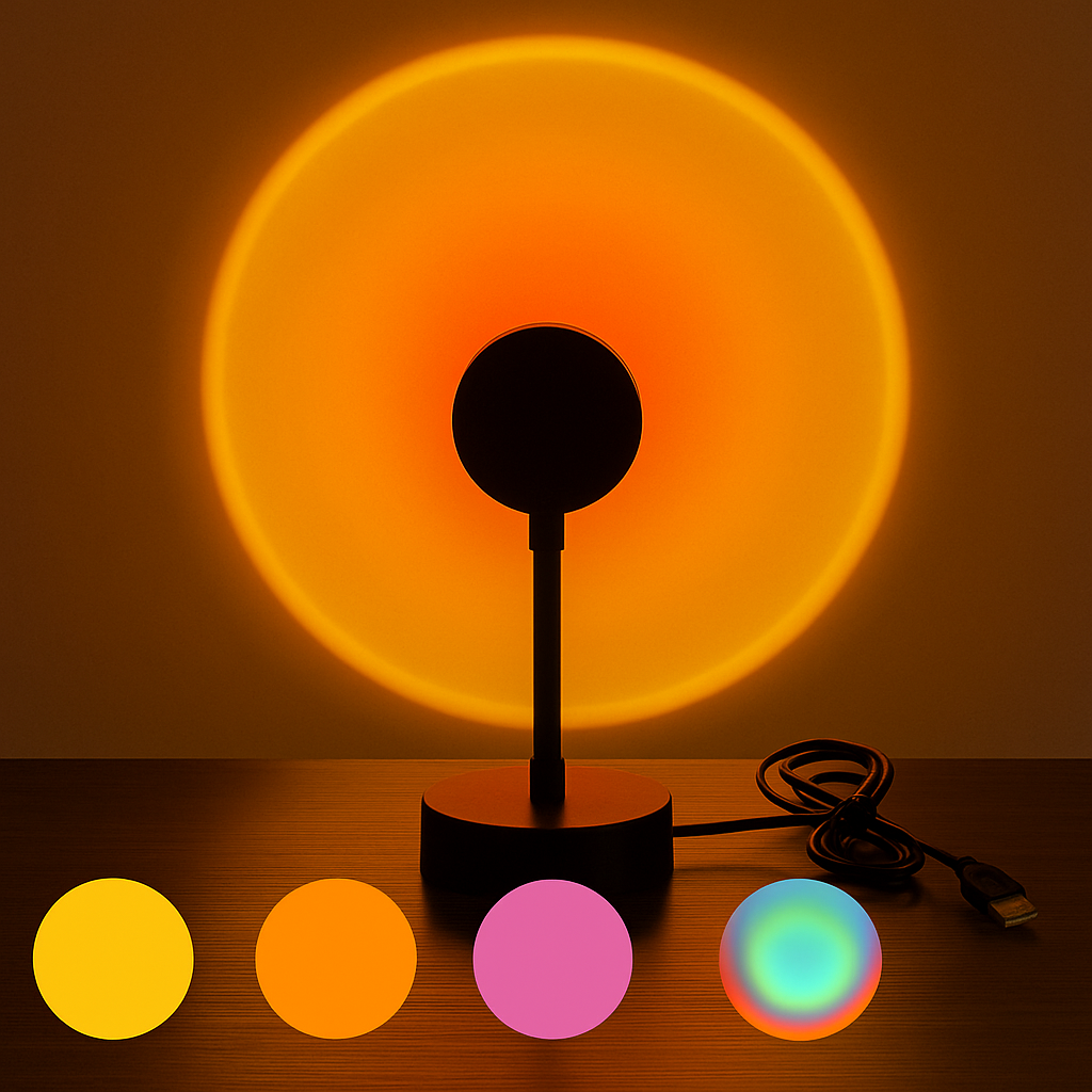 LED Sunset Lamp Projector – 16 Colors with Remote | Mood & Photography Lighting