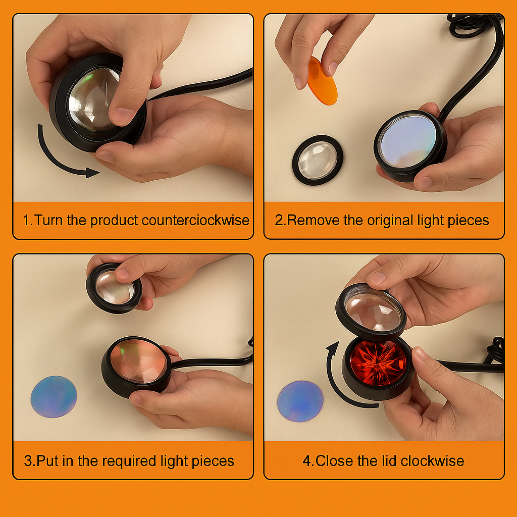 LED Sunset Lamp Projector – 16 Colors with Remote | Mood & Photography Lighting